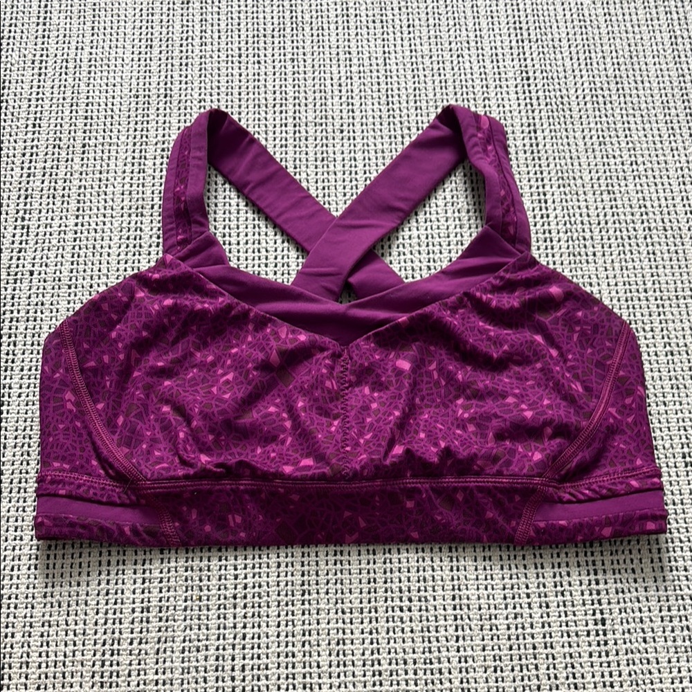 Lululemon Purple Sports Bra with Wide Crisscross Back